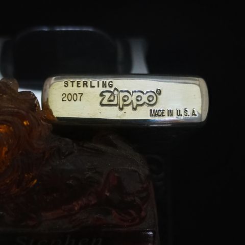 Bật Lửa Zippo Bạc Đúc Nguyên Khối Sterling Chạm Khắc Thủ Công Hoa Văn 5 Mặt Năm 2007 ZBU97