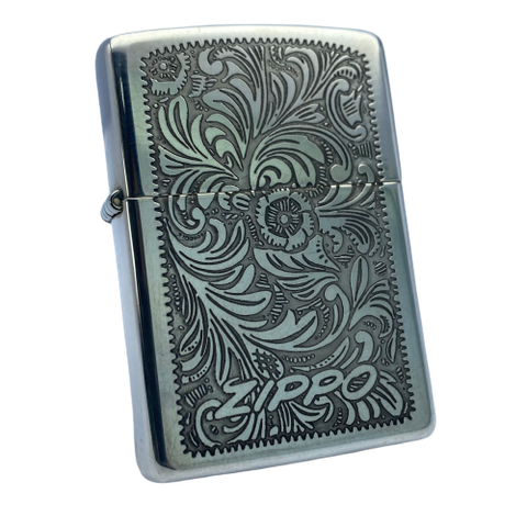 Bật Lửa Zippo Bạc Khối Hoa Văn Ý Venetian Cổ Điển Rất Hiếm, Có Giá Trị Sưu Tầm Cực Cao Năm 1994 ZB65