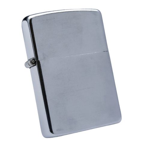 Bật Lửa Zippo Cổ Bản Lề 3 Chấu Đồng Khối Mạ Chrome Trơn Phay Xước, Ruột Niken Rất Đẹp, Cực Hiếm, Giá Trị Sưu Tầm Cao Đã Qua Sử Dụng Đời Mộc Đáy 3 Hàng Chữ Năm 1948 ZCU81