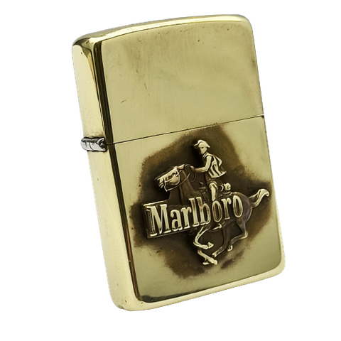 Bật Lửa Zippo Đồng Khối Emblem Marlboro Rất Hiếm Giá Trị Sưu Tầm Cao Đời 8 Vạch Huyền Năm 1982 ZQHU86
