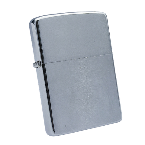 Bật Lửa Zippo Cổ Đồng Khối Mạ Chrome Phay Xước Trơn 2 Mặt Nguyên Zin Chính Hãng, Đời 7 Vạch Sắc Năm 1975 ZC190