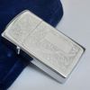 Bật Lửa Zippo Cổ Slim Đồng Khối Mạ Chrome Venetian Năm 1976 Đời 6 Vạch Sắc ZC201