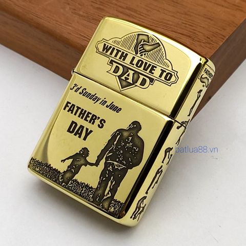 BẬT LỬA ZIPPO ARMOR VỎ DẦY KHẮC CHA CON Ý NGHĨA 4 MẶT ZKB86