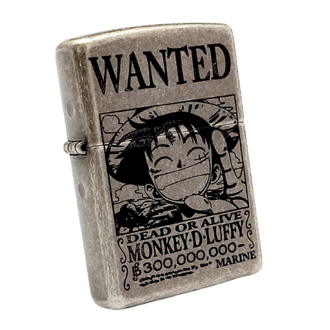 Bật Lửa Zippo Antique Silver Mạ Bạc Plated Khắc Luffy One Piece - Ancient Zippo Bac engraved Luffy One Piece Z311