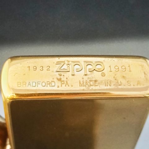 Bật Lửa Zippo Đồng Khối Trơn Bóng Chu Niên 1932 - 1991 Sản Xuất Năm 1991 ZL534