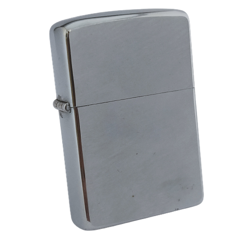 Bật Lửa Zippo Cổ Đồng Khối Mạ Chrome Phay Xước Trơn 2 Mặt Hiếm Gặp Năm 1971 Đời 3 Vạch Thẳng ZC239