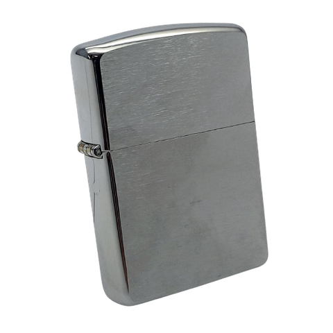 Bật Lửa Zippo Đồng Khối Mạ Chrome Phay Xước Trơn 2 Mặt Đời X La Mã Năm 1994 ZL555