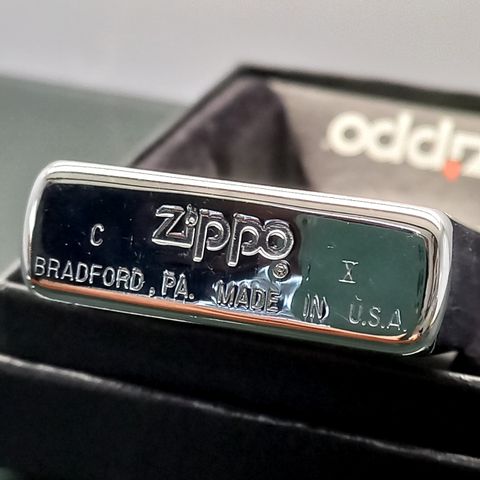 Bật Lửa Zippo Đồng Khối Mạ Chrome Phay Xước Trơn 2 Mặt Đời X La Mã Năm 1994 ZL555