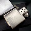 Bật Lửa Zippo Cổ Đồng Khối Mạ Chrome Trơn Phay Xước Trơn 2 Mặt Đã Qua Sử Dụng Đời 2 Vạch Thẳng Năm 1972 ZCU86