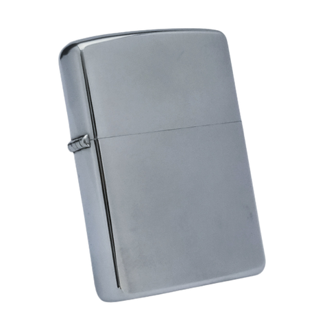 Bật Lửa Zippo Cổ Đồng Khối Mạ Chrome Phay Xước Trơn Hai Mặt Năm 1983 Đời 7 Vạch Huyền ZC269