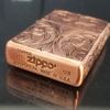 Bật Lửa Zippo Đồng Đỏ Solid Copper Khắc Sủi Tay Thủ Công 5 Mặt Đã Qua Sử Dụng, SX năm 2003 ZQHU107