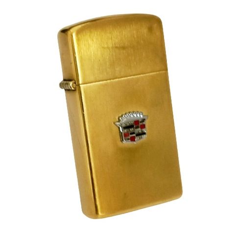 Bật Lửa Zippo Slim Cổ Bọc Vàng Nguyên Khối 10k GF Cực Hiếm Đẹp, Đời 1970s ZQH148