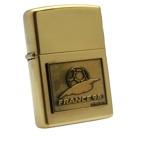 Bật Lửa Zippo Đồng Khối Chủ Đề Word Cup France 98 Hiếm Gặp Đời XIV La Mã Năm 1998 ZL577