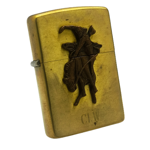 Bật Lửa Zippo Đồng Khối emblem Marlboro Rodeo Đời VIII La Mã Bản Hiếm Sản Xuất Năm 1992 ZL537