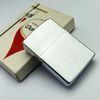 Bật Lửa Zippo Cổ Đồng Khối Mạ Chrome Phay Xước Trơn 2 Mặt Năm 1977 Đời 5 Vạch Sắc ZC289