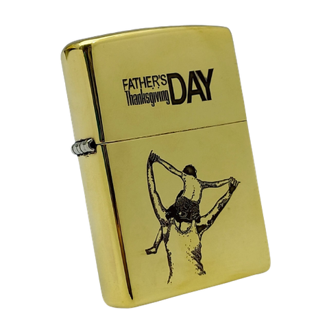 Bật Lửa Zippo Đồng Khối Khắc Chủ Đề Cha Con Ý Nghĩa Hai Mặt ZKB103