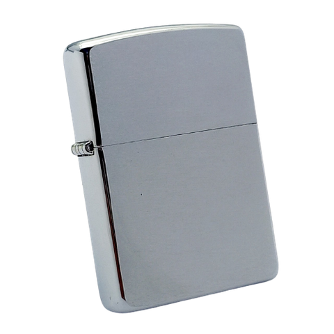 Bật Lửa Zippo Cổ Đồng Khối Mạ Chrome Phay Xước Trơn Hiếm Gặp Năm 1974 Đời 8 Vạch Sắc ZC319