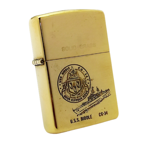 Bật Lửa Zippo Đồng Khối Solid Brass Chu Niên 1932 - 1989 Khắc Ăn Mòn Chủ Đề Tầu Chiến Hiếm Gặp ZQH153