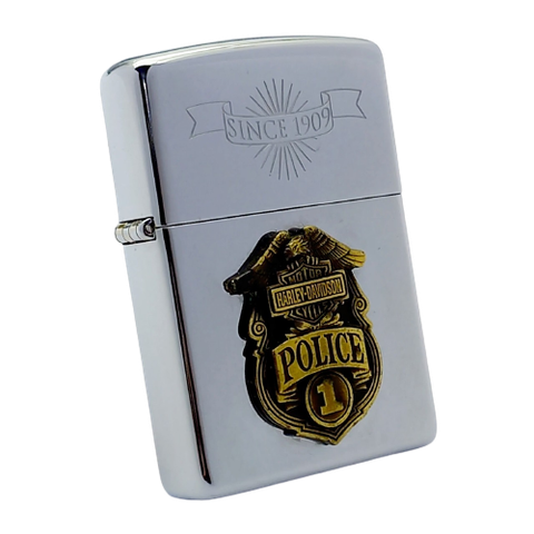 Bật Lửa Zippo Chủ Đề Harley - Davidson Police Cảnh Sát Cực Kỳ Hiếm Gặp Đời IX La Mã Năm 1993 ZQH154