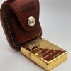 Bộ Bật Lửa Zippo Mạ Vàng Gold Plated Bản Kỷ Niệm SX Giới Hạn 5000 Bộ Toàn Cầu Kèm Bao Da Cực Hiếm Gặp  Đời XIII La Mã Sản Xuất Năm 1997 ZS89