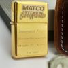 Bộ Bật Lửa Zippo Mạ Vàng Gold Plated Bản Kỷ Niệm SX Giới Hạn 5000 Bộ Toàn Cầu Kèm Bao Da Cực Hiếm Gặp  Đời XIII La Mã Sản Xuất Năm 1997 ZS89