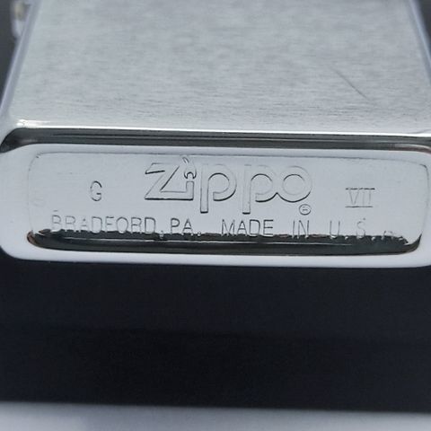 Bật Lửa Zippo Đồng Khối Mạ Chrome Phay Xước Trơn 2 Mặt Đời VII La Mã Năm 1991 ZL617