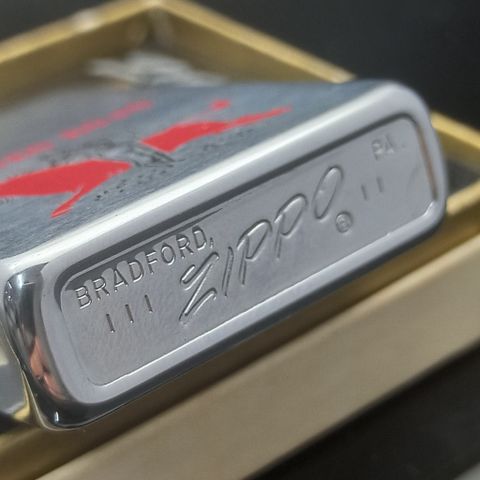 Bật Lửa Zippo Cổ Đồng Khối Mạ Chrome Phay Xước Chủ Đề Ăn Mòn Phủ Sơn Hiếm Gặp Năm 1969 Đời 5 Vạch Thẳng ZC353