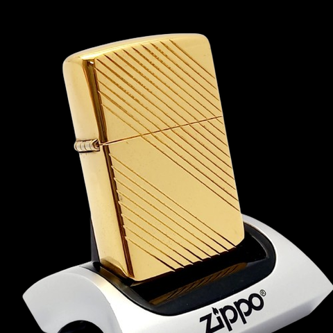 Bật Lửa Zippo Gold Plated Vân Xéo Hiếm Gặp Đời XII La Mã Năm 1996 ZL637