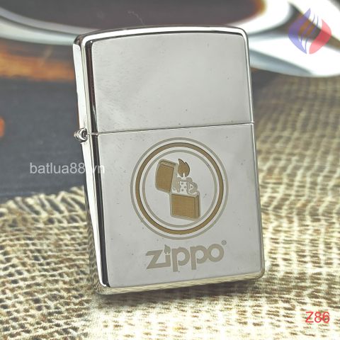 BẬT LỬA ZIPPO CHROME BÓNG CHỦ ĐỀ LOGO BẬT LỬA ZIPPO NĂM 2011 Z144