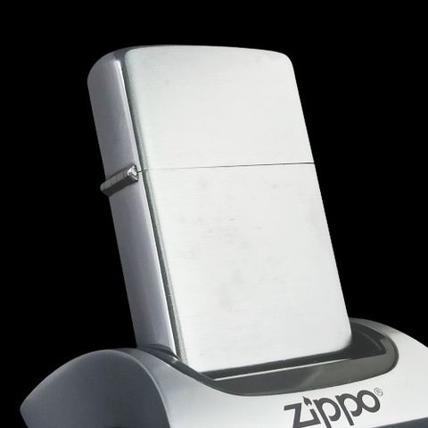 Bật Lửa Zippo Đồng Khối Mạ Chrome Phay Xước Trơn 2 Mặt Đời XI La Mã Năm 1995 ZL593