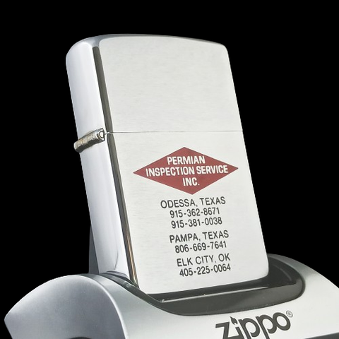 Bật Lửa Zippo Cổ Đồng Khối Mạ Chrome Phay Xước Khắc Ăn Mòn Phủ Sơn Năm 1980 Đời 2 Vạch Sắc ZC272