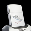 Bật Lửa Zippo Đồng Khối Mạ Chrome Phay Xước Chủ Đề Tầu Chiến Năm 1992 đời VIII La Mã  ZL331