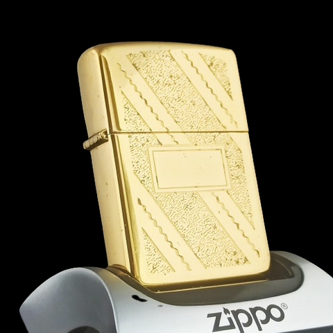 Bật Lửa Zippo Đồng Khối Mạ Vàng Gold Plated Đời 10 La Mã Sản Xuất Năm 1994 ZL538
