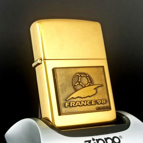 Bật Lửa Zippo Đồng Khối Chủ Đề Word Cup France 98 Hiếm Gặp Đời XIV La Mã Năm 1998 ZL577