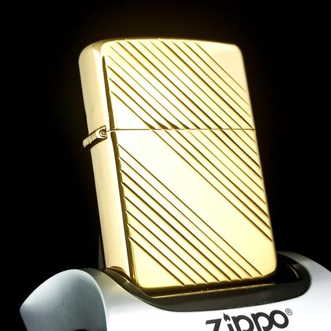 Bật Lửa Zippo Gold Plated Vân Xéo Hiếm Gặp Đời VI La Mã Năm 1990 ZL609