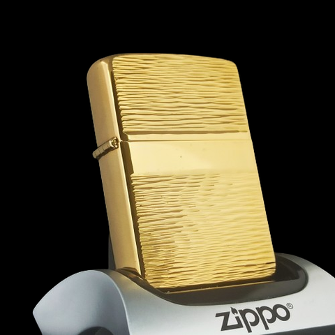 Bật Lửa Zippo Mạ Vàng Gold Plated Đời 5 Vạch Sắc Năm 1977 Rất Hiếm ZQH130