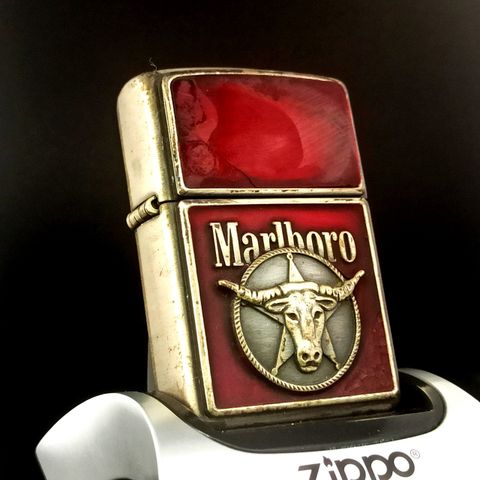 Bật Lửa Zippo Mạ Bạc Emblem Marlboro Rất Hiếm Giá Trị Sưu Tầm Cao Năm 2001 ZQHU73