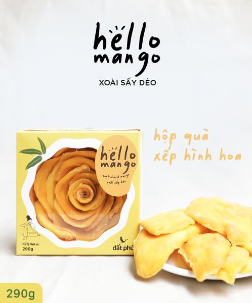  HelloMango - Xoài sấy dẻo hộp hoa 