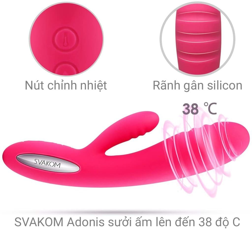 SVAKOM Adonis dương vật giả rung hai nhánh cỡ lớn