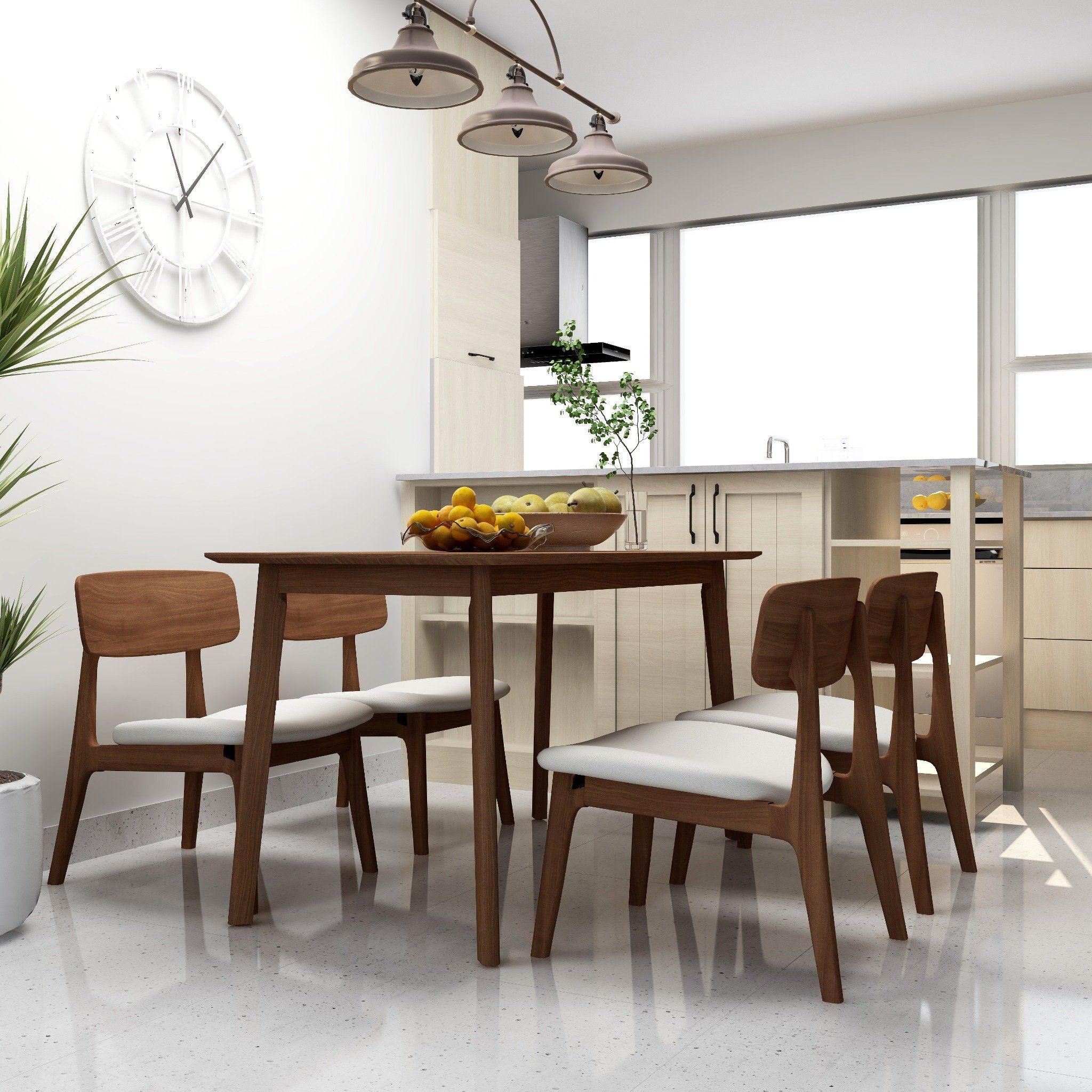 Bộ Bàn Ăn 4 Ghế Gỗ MOHO MILAN 901 (1m25)