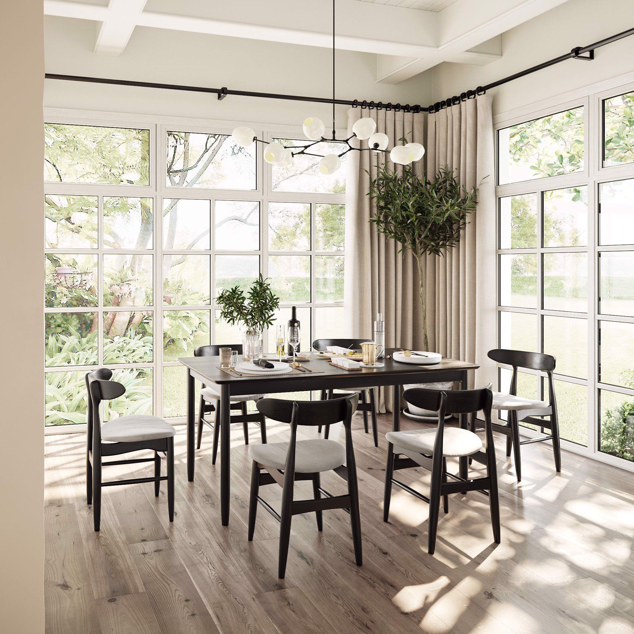 Ghế Ăn Gỗ Cao Su Tự Nhiên MOHO MILAN 601 Màu Đen