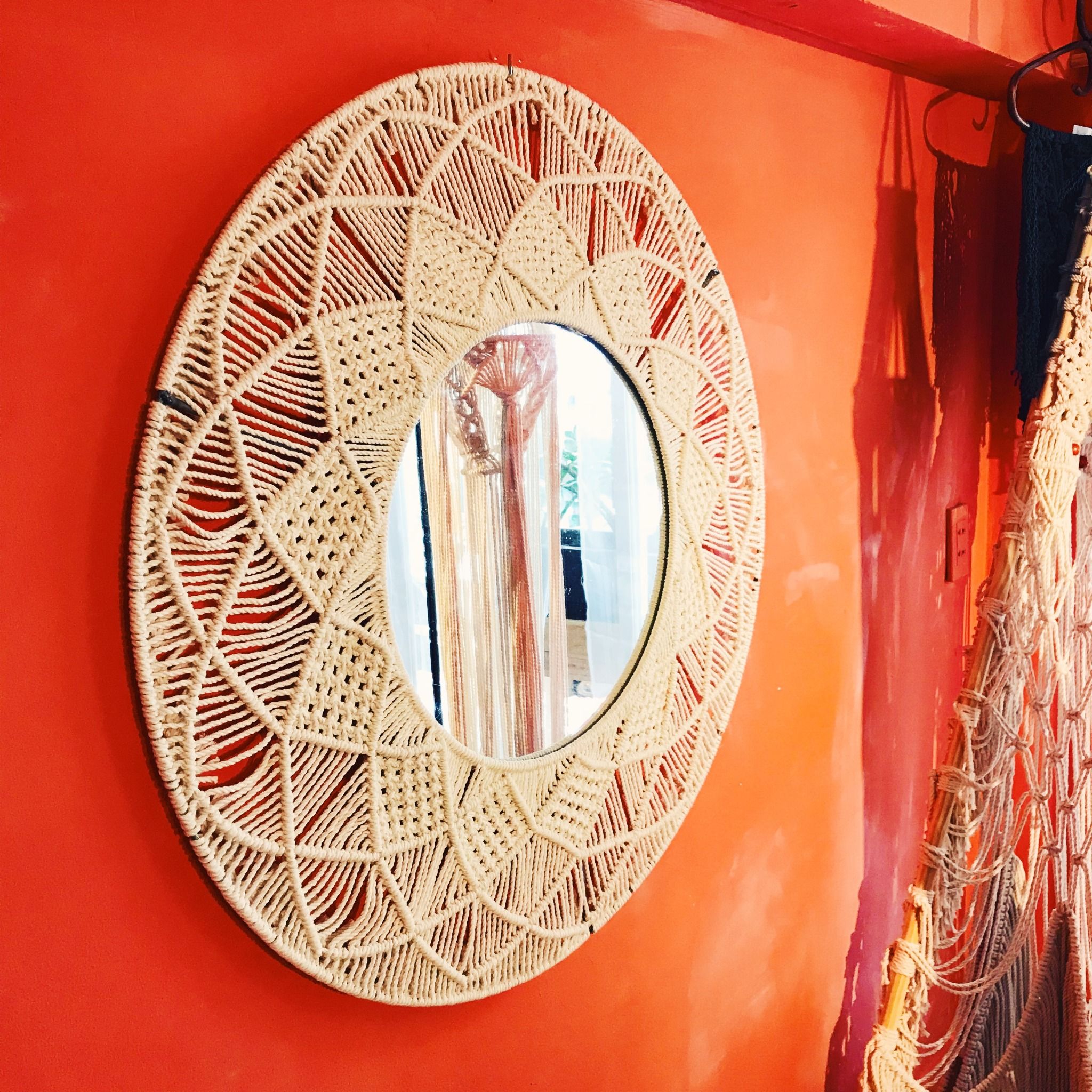 Gương Tròn Hoa Mặt Trời MACRAME