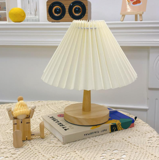 Đèn Ngủ Để Bàn Thân Gỗ Phong Cách Hàn Quốc