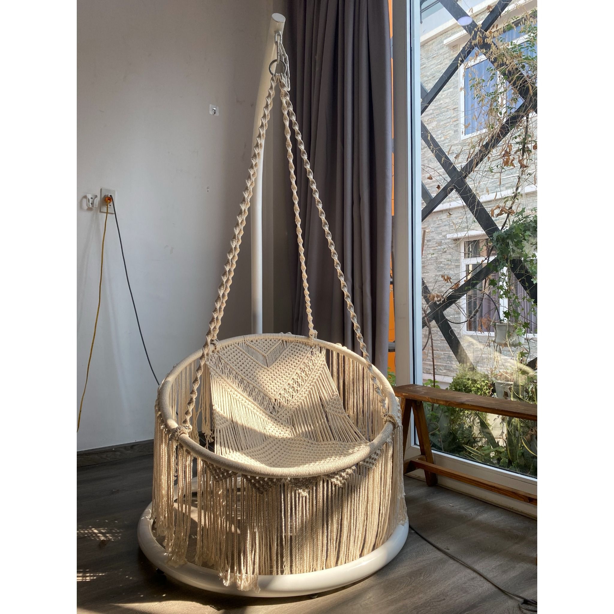 Ghế Đu Tròn MACRAME 1 Vòng ( Không Bao Gồm Khung Treo Ghế )