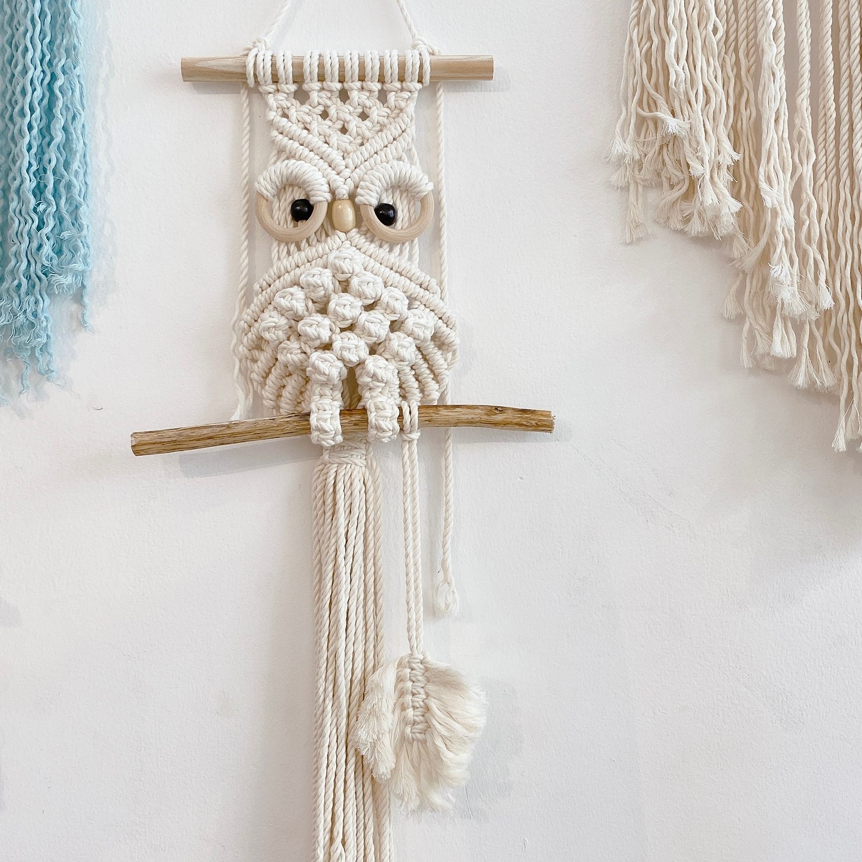 Phụ Kiện Cú Thông Thái MACRAME Treo Tường Trang Trí