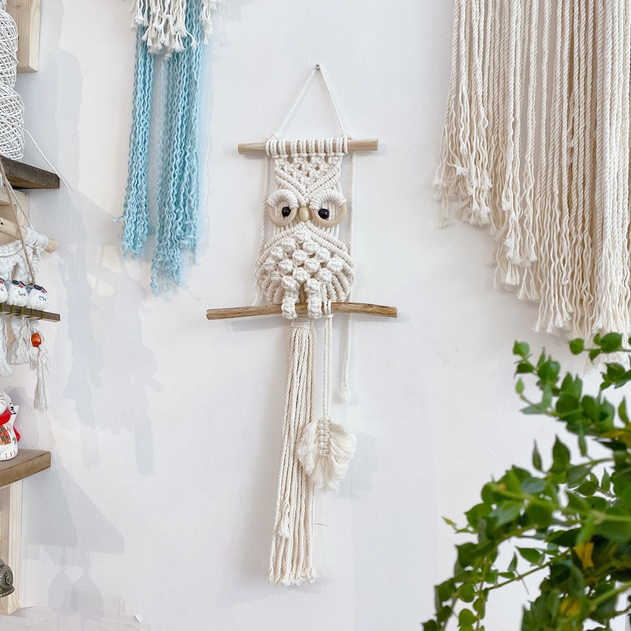 Phụ Kiện Cú Thông Thái MACRAME Treo Tường Trang Trí