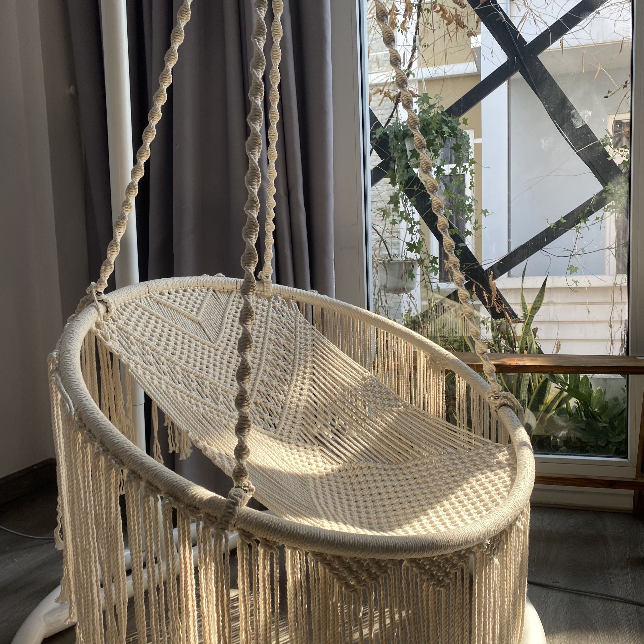 Ghế Đu Tròn MACRAME 1 Vòng ( Không Bao Gồm Khung Treo Ghế )