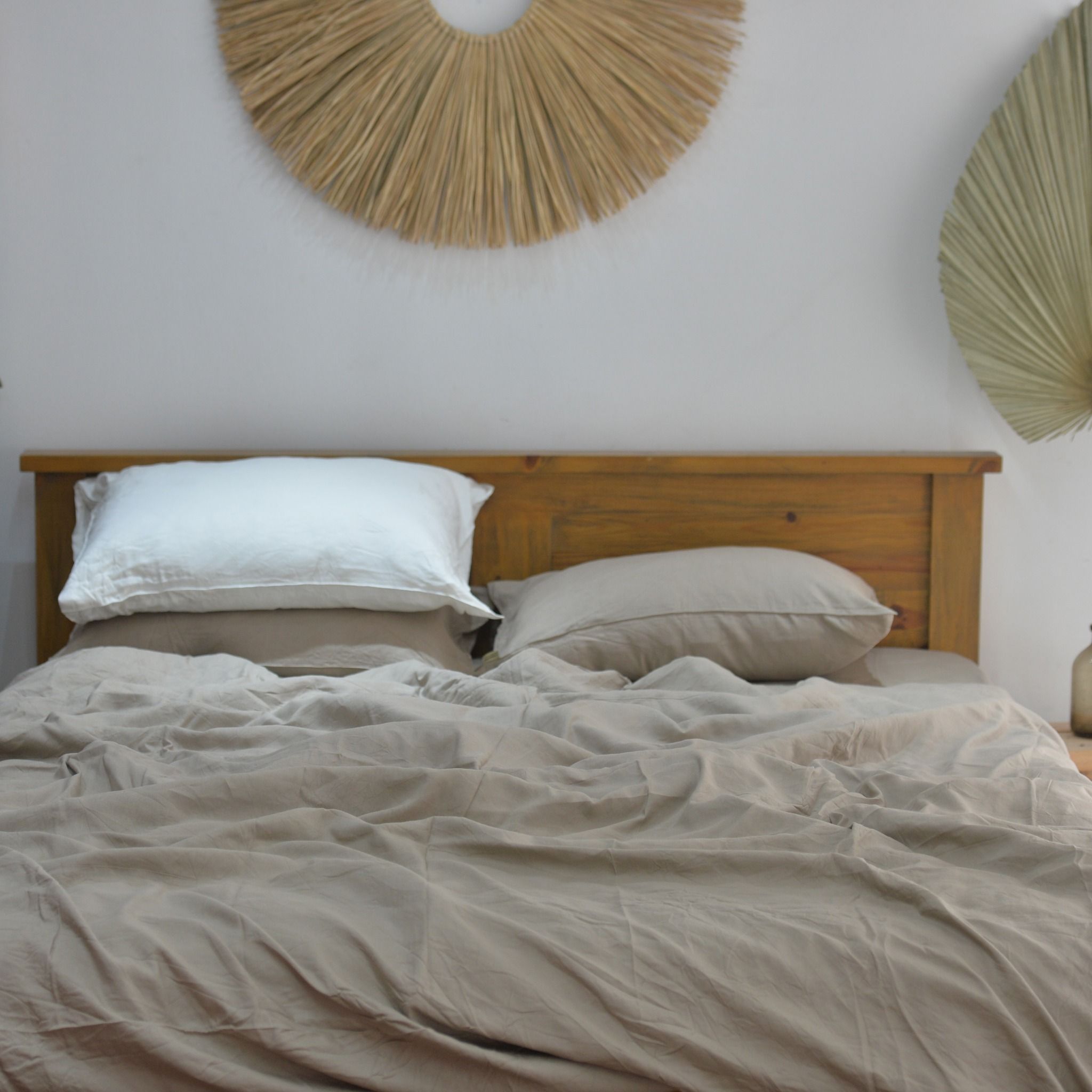 Bộ Chăn Ga Linen Bamboo Be Nâu