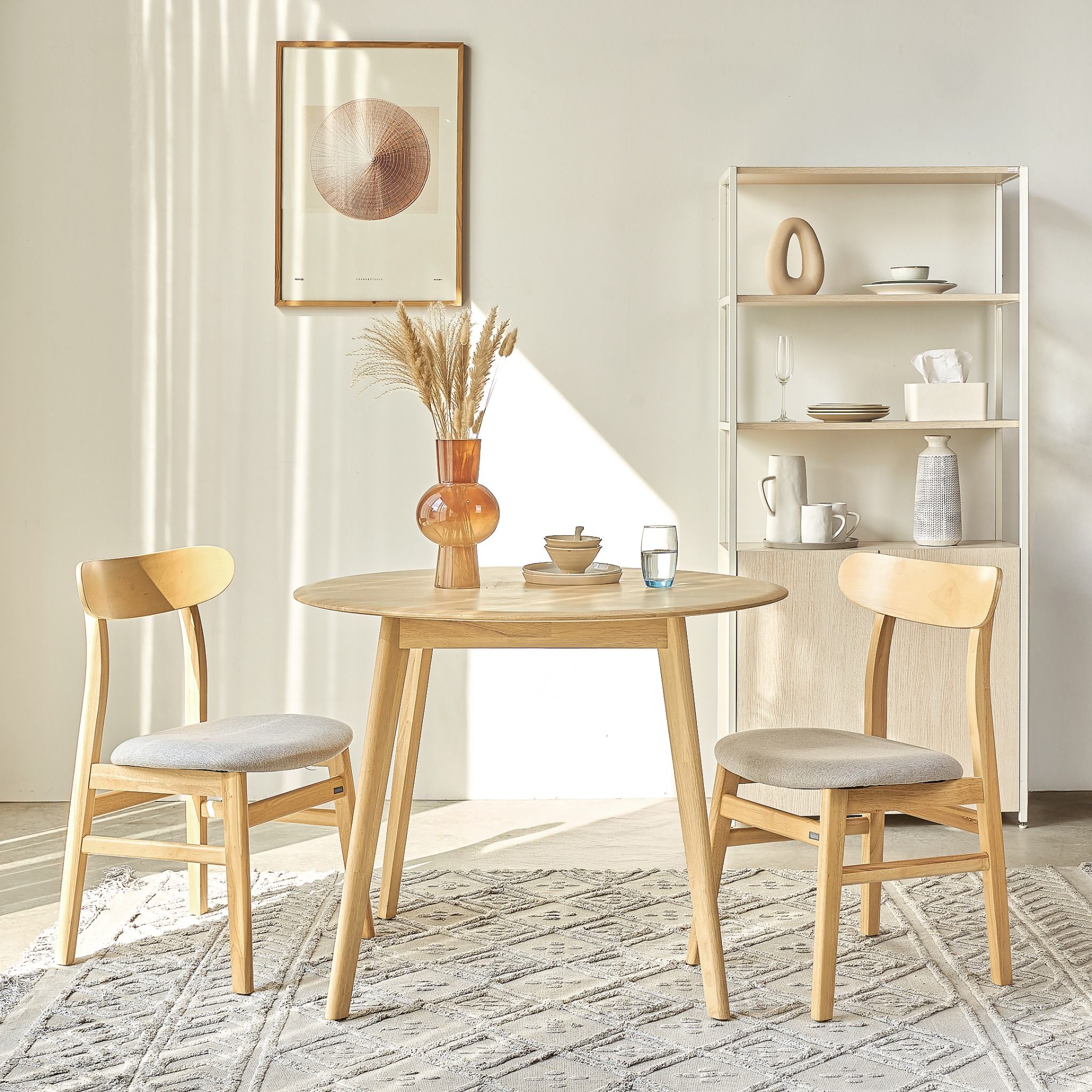 Bộ Bàn Ăn Tròn Oslo (Màu Tự Nhiên, 100)