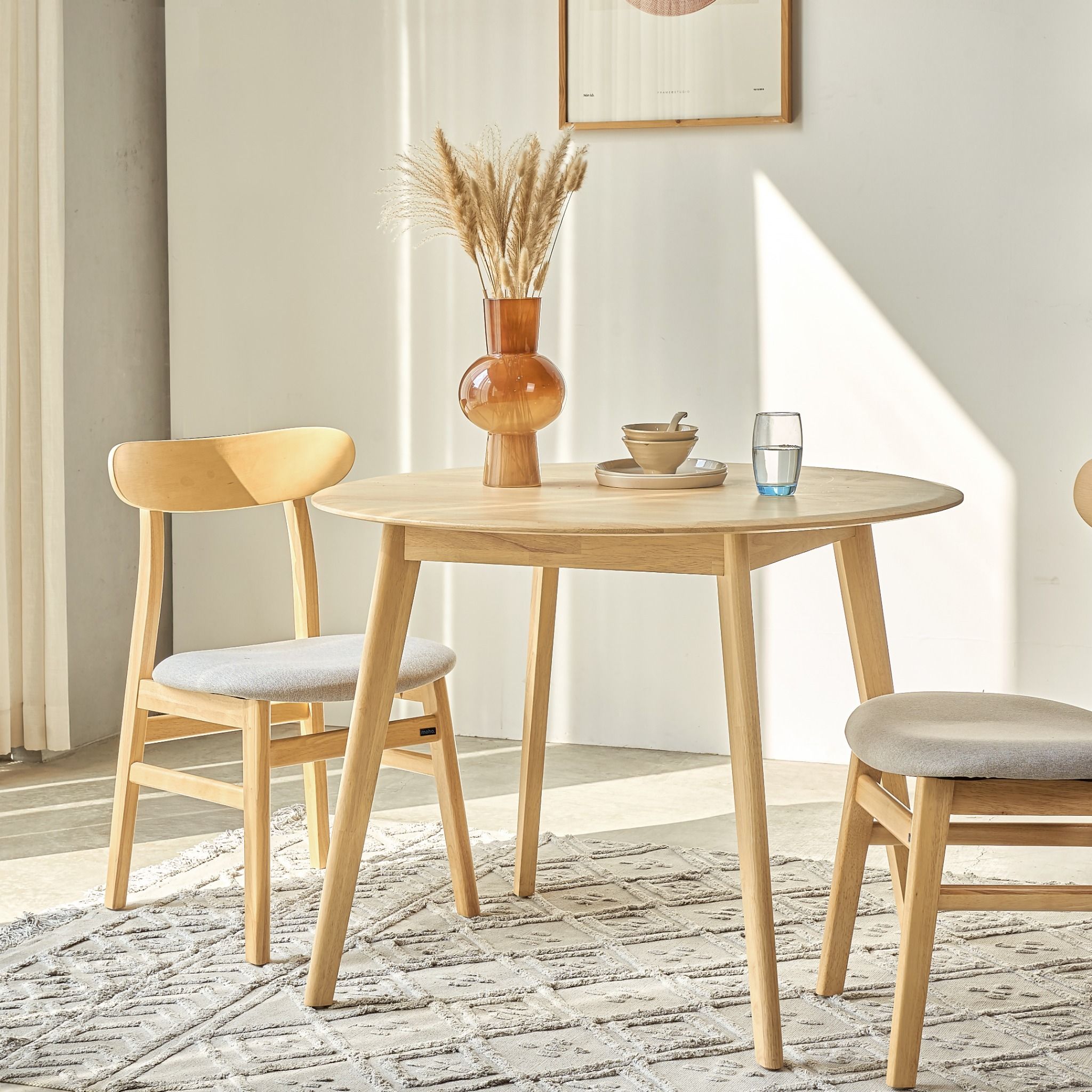 Bộ Bàn Ăn Tròn Oslo (Màu Tự Nhiên, 100)